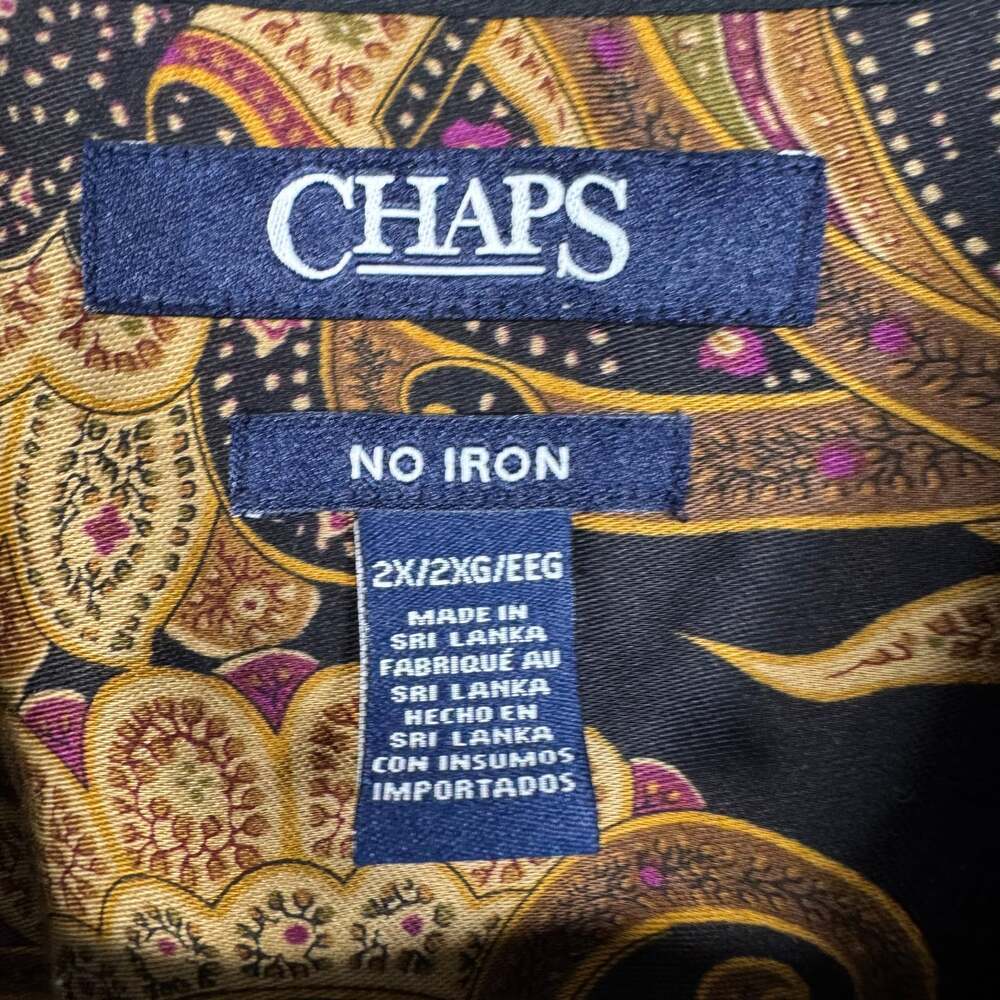 Chaps No Iron Paisley Button Down Shirt Size XXL - Picture 5 of 6
